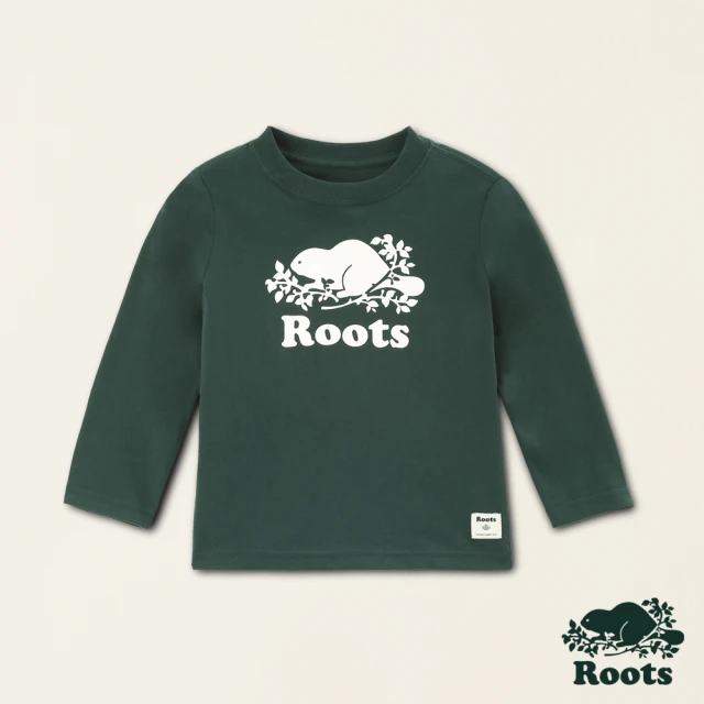 RootsRoots Roots小童-絕對經典系列 海狸LOGO有機棉長袖上衣(深綠色)