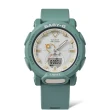 【CASIO 卡西歐】BABY-G 復古流行 啞光色彩 雙顯腕錶 綠 BGA-310RP-3A_41.8mm