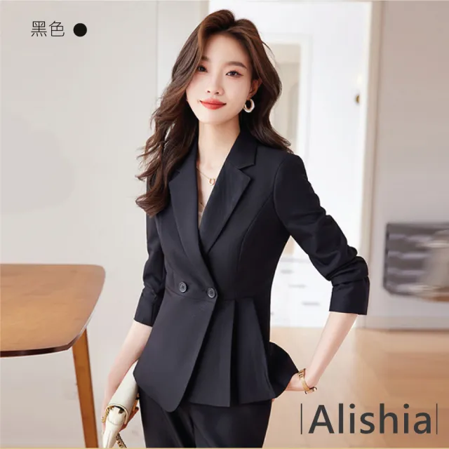 【Alishia】時髦經典日常通勤商務正裝外套 S-4XL(現+預  黑 / 灰 / 藍)