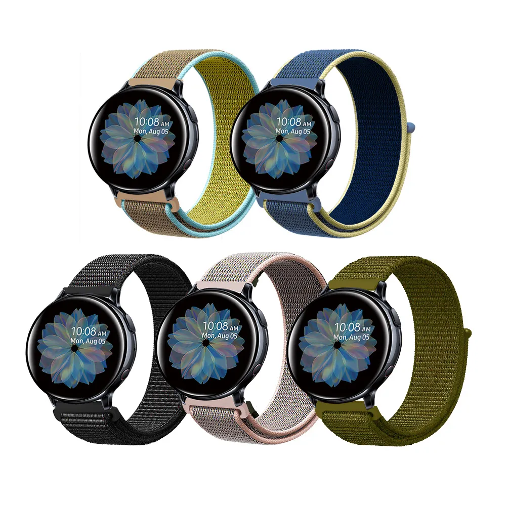 【Timo】SAMSUNG三星 Galaxy Watch 40/42/44mm通用 尼龍織紋回環錶帶(錶帶寬度20mm)