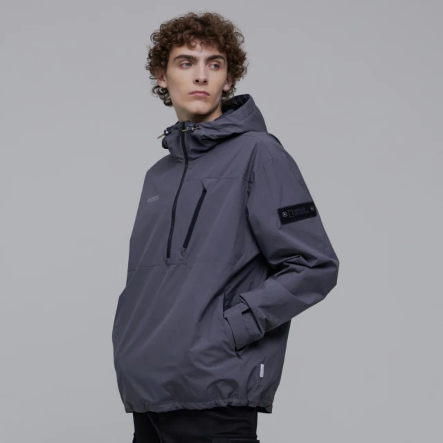 【國家地理服飾官方旗艦】男裝GORE-TEX INFINIUM ANORAK URBAN防水外套 - 灰色(防潑水/防風/透氣)