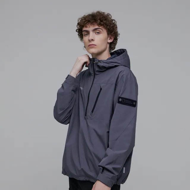 【國家地理服飾官方旗艦】男裝GORE-TEX INFINIUM ANORAK URBAN防水外套 - 灰色(防潑水/防風/透氣)