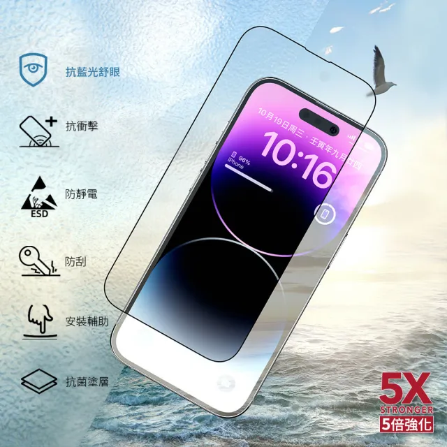 【美國ZAGG】iPhone 14 Plus 滿版抗藍光保護貼 萊因認證抗藍光最高等級 RPF30(14Plus/13ProMax)