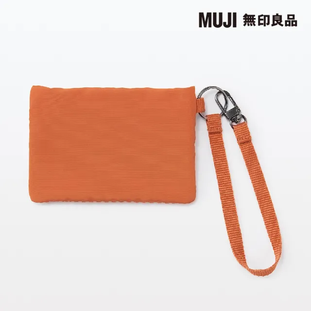 【MUJI 無印良品】聚酯纖維卡片夾橘.約8x12cm