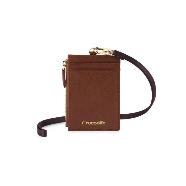 【Crocodile】雙11 直式識別證套 卡片拉鍊零錢包 Naturale系列-0103-11010-鱷魚皮件(