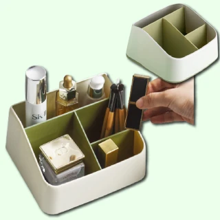 【雜物分類】簡約桌面大容量收納盒(飾品盒 化妝保養品 遙控器 文具筆筒 分格 分隔整理盒 浴室)