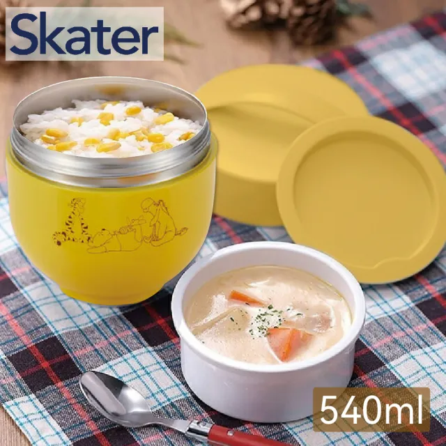 【Skater】不鏽鋼雙層保溫便當盒 可提式 540ml 小熊維尼(午餐/野餐/郊遊/通勤/上學)