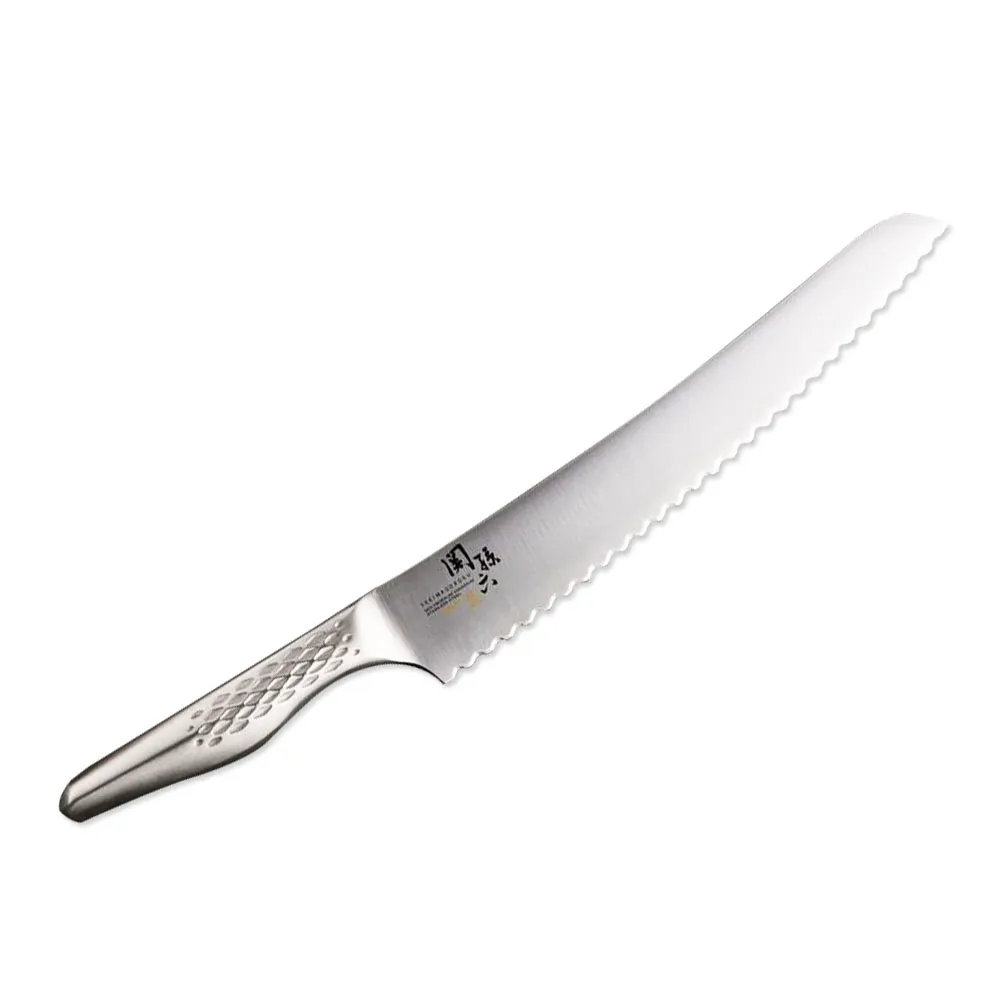 【日本貝印KAI】日本製-匠創名刀關孫六 流線型握把一體成型不鏽鋼刀(廚房麵包刀24cm)