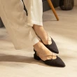 【FAIR LADY】優雅小姐 魅力交叉鑽鏈低跟鞋(黑、4A2819)
