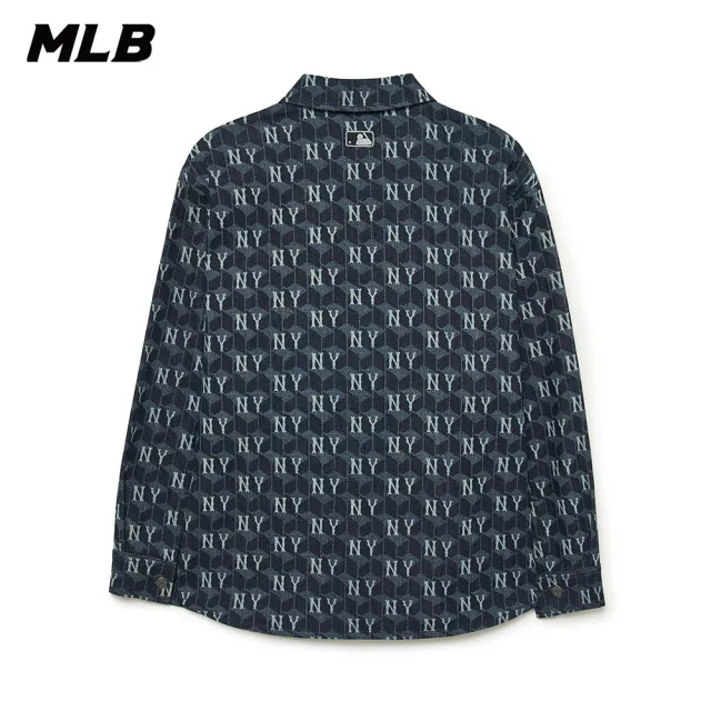 【MLB】牛仔丹寧襯衫 CUBE MONOGRAM系列 紐約洋基隊(3ADRM0734-50NYD)