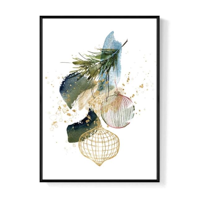 【菠蘿選畫所】聖誕金球- 50x70cm(聖誕節禮物/臥室佈置/玄關掛畫)