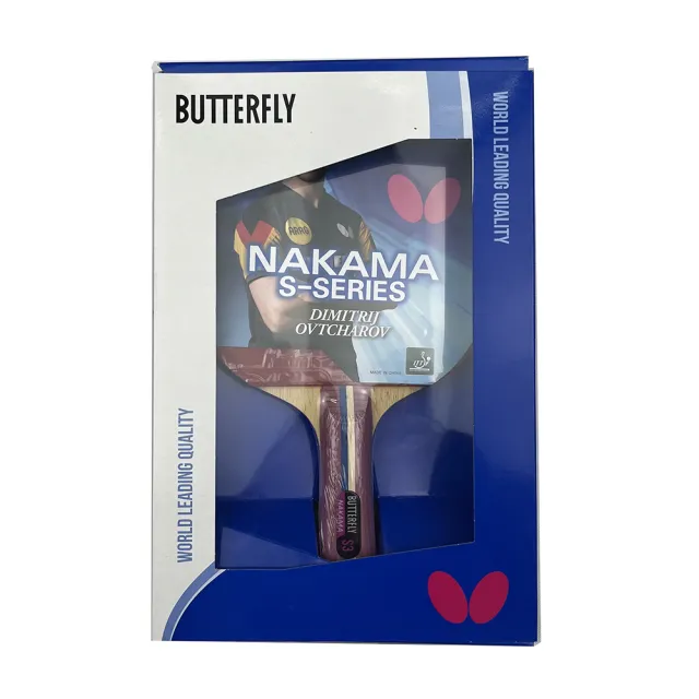 【BUTTERFLY】全能型碳纖負手拍桌球拍含拍袋組NAKAMA S-3(TT1701TT1970)