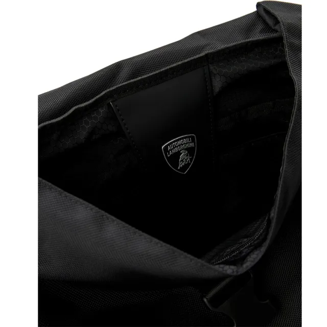 【Automobili Lamborghini】藍寶堅尼 限量2折 義大利頂級皮革後背包 LBZA00343T 全新專櫃展示品(黑色)