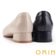【ORIN】經典素面羊皮尖頭低跟鞋(黑色)