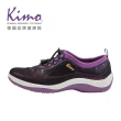 【Kimo】束口綁帶格紋萊卡真皮休閒鞋 女鞋(魅力紫 KBCWF122019)