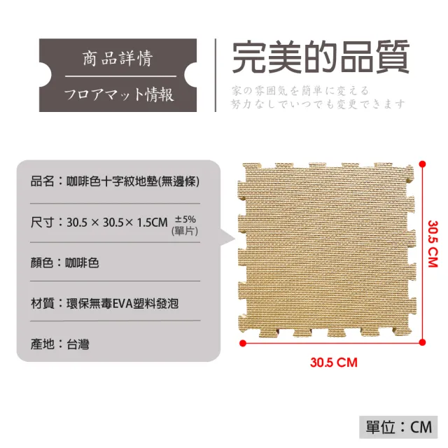 【Abuns】台灣經典超值款1.5CM加厚巧拼地墊-無邊條(300片裝-適用8坪)