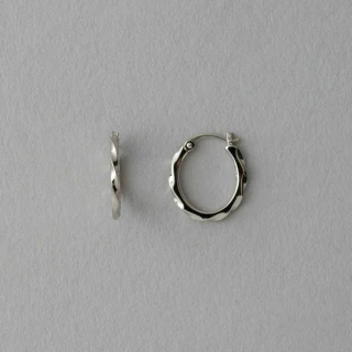 【ete】波紋美型圈耳環(鉑金色 粉霧金色 金色)