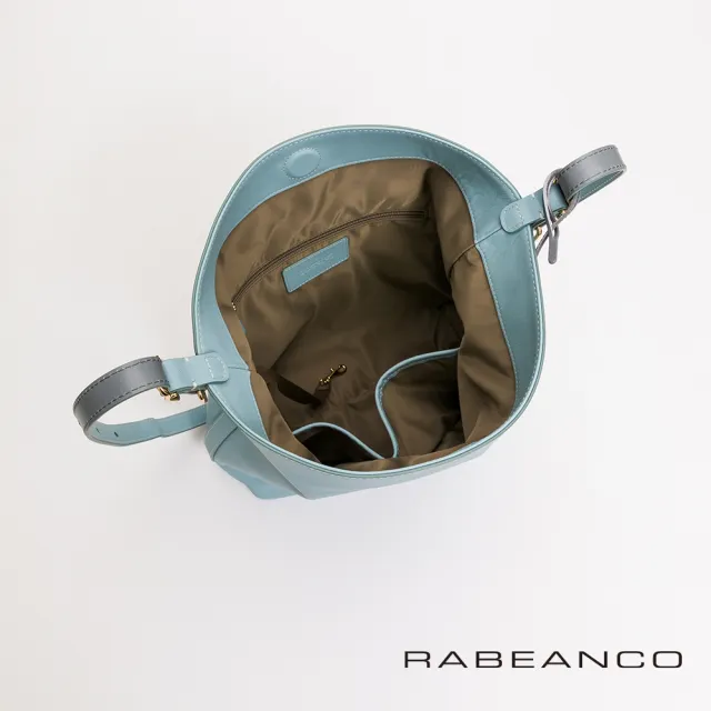 【RABEANCO】DON頂級牛皮肩背/斜背包(粉藍)
