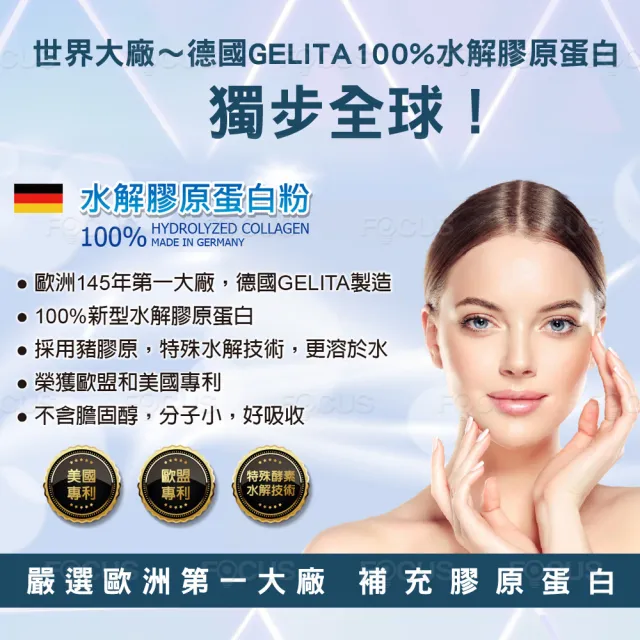 【德國GELITA】歐盟專利小分子100%水解膠原蛋白粉X4罐(100g/罐)
