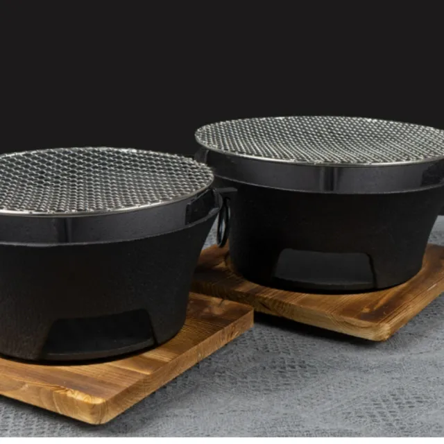 【May Shop】大款 戶外露營圍爐煮茶取暖爐鑄鐵碳爐野營木炭燒烤爐