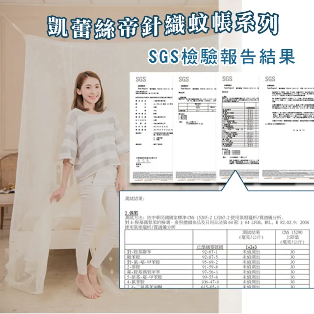 【凱蕾絲帝】大空間專用特大10尺100%台灣製造通鋪針織蚊帳(粉藍-開單門)