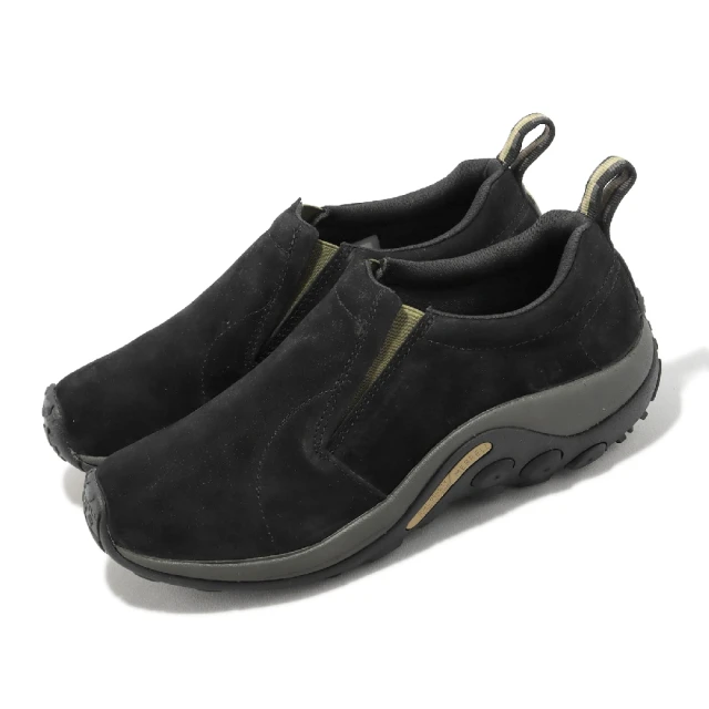 MERRELL 休閒鞋 Jungle Moc 男鞋 黑 麂皮 套入式 耐磨 懶人鞋(ML005555)