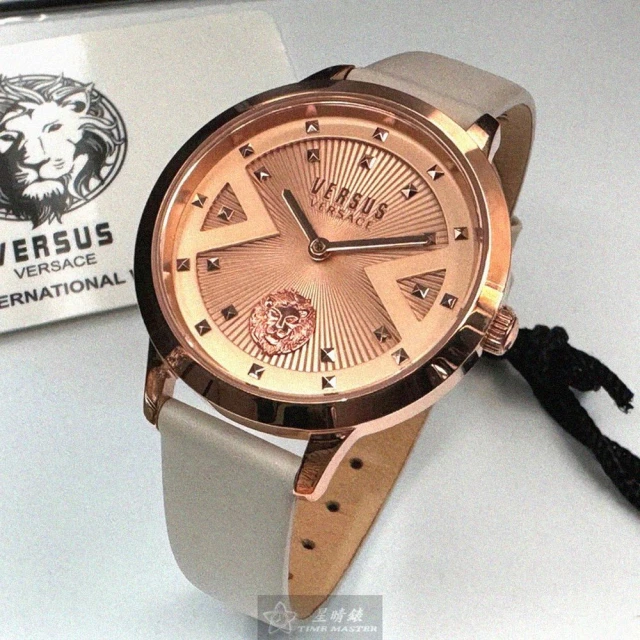 VERSUSVERSUS VERSUS凡賽斯女錶型號VV00374(玫瑰金色錶面玫瑰金錶殼米白色真皮皮革錶帶款)