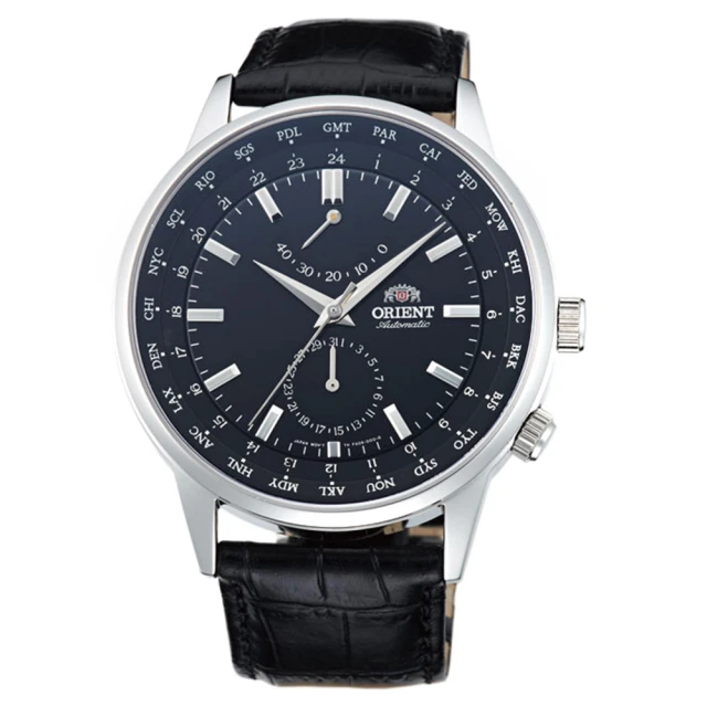 ORIENT 東方錶 WORLD TIME系列 世界時間機械錶-黑色/43.5m(SFA06002B)