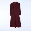 【REKO】玩美衣櫃復古盤扣紅黑氣質洋裝L-4XL