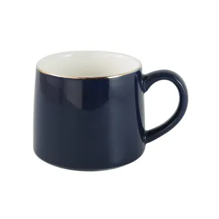 【Just Home】金奢色釉陶瓷馬克杯300ml 藍色(杯子 陶瓷杯 馬克杯)