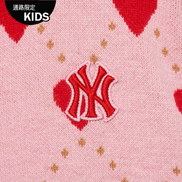 【MLB】童裝 女版針織衫 Heart系列 紐約洋基隊(7FKCH0334-50PKS)