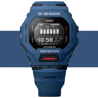 【CASIO 卡西歐】G-SHOCK 藍牙連線方形運動腕錶 母親節 禮物(GBD-200-2)