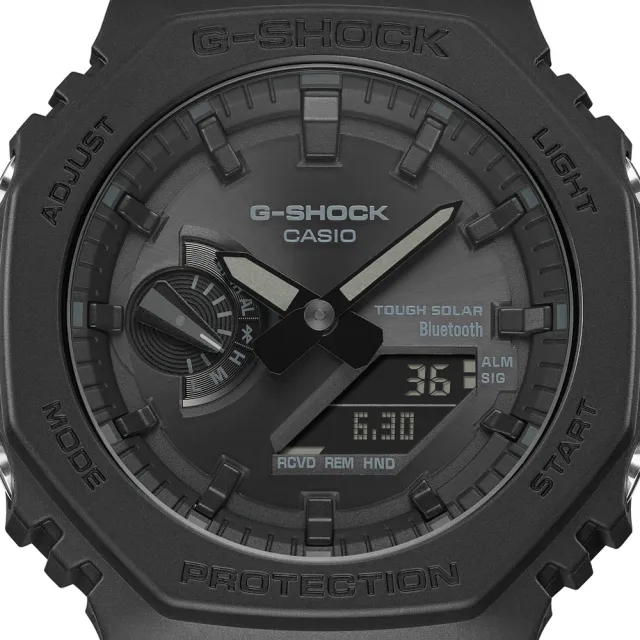 【CASIO 卡西歐】G-SHOCK 八角形錶殼 藍牙連線 太陽能八角雙顯腕錶 禮物推薦 送禮首選(GA-B2100-1A1)