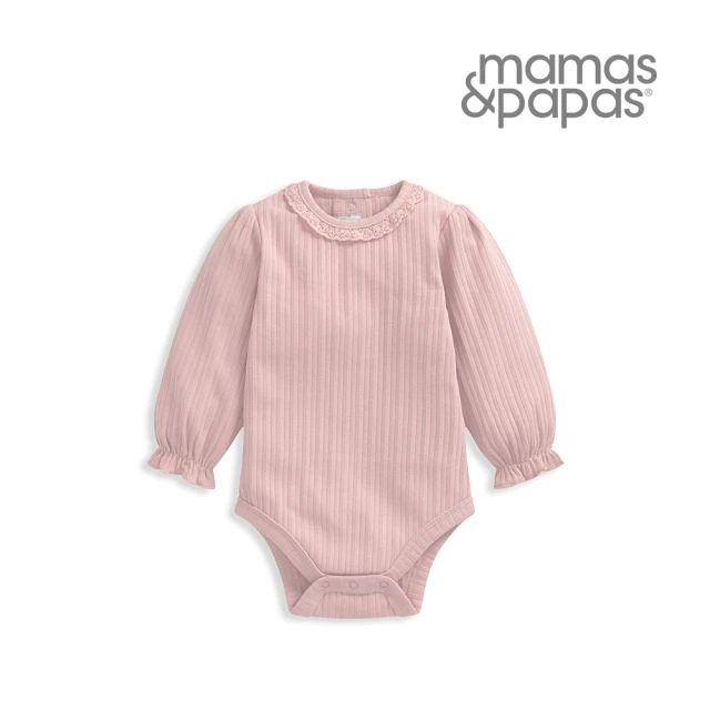 【Mamas & Papas】伊莉絲-長袖包屁衣-粉(4種尺寸可選)