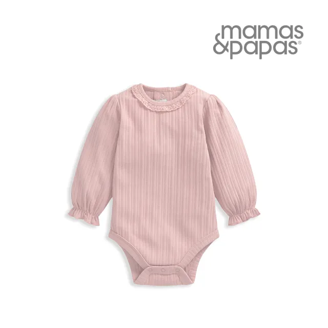 【Mamas & Papas】伊莉絲-長袖包屁衣-粉(4種尺寸可選)