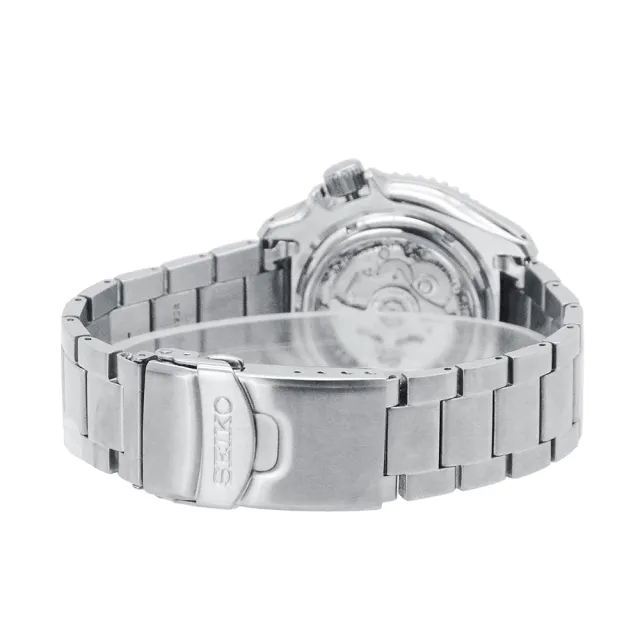【SEIKO 精工】5 Sports系列 銀框 黑面 不鏽鋼錶帶 自動上鍊機械錶 男錶(SRPD55K1)