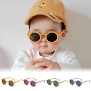 【ALEGANT】丹麥時尚小手設計兒童專用輕量矽膠彈性太陽眼鏡(多色任選/台灣品牌/UV400圓框偏光墨鏡)
