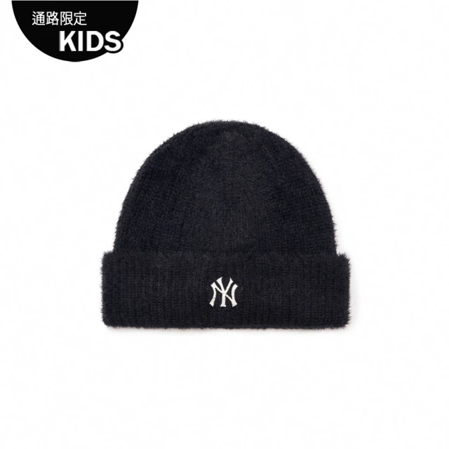 MLB 童裝 水貂毛線帽 毛帽 童帽 紐約洋基隊(7ABNB0336-50BKS)