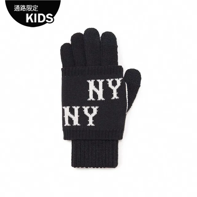 【MLB】童裝 針織手套 MONOGRAM系列 紐約洋基隊(7AGLM0136-50BKS)