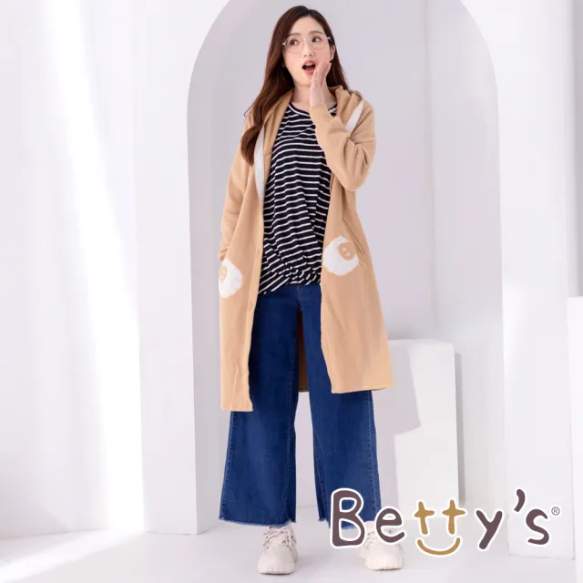 【betty’s 貝蒂思】貓掌內刷毛連帽外套(卡其)