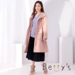 【betty’s 貝蒂思】長版鋪棉LOGO立領大衣(粉色)