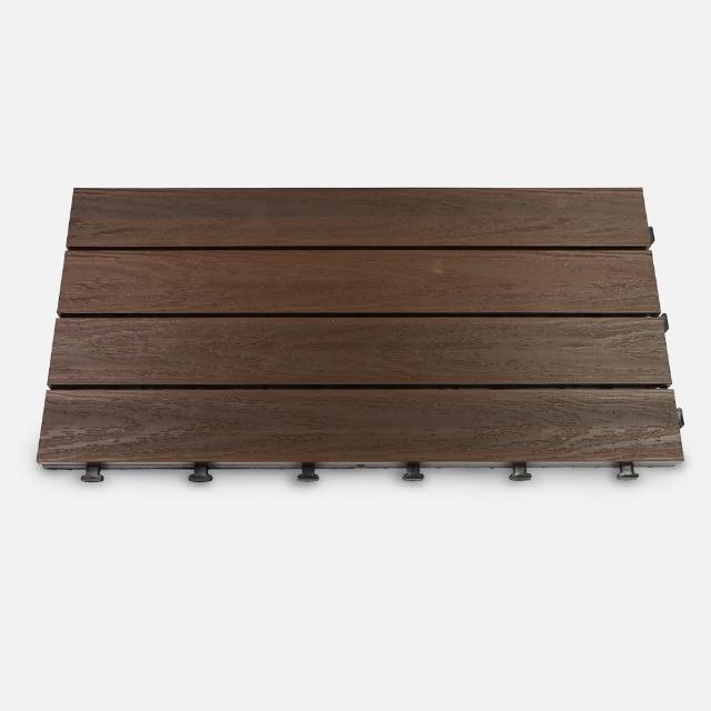 【特力屋】拼接踏板 塑木深棕 60x30cm