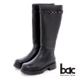 【bac】釦環裝飾綁帶長靴(黑色)