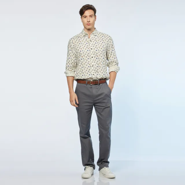 【NAUTICA】男裝   美式休閒素面長褲(深灰)