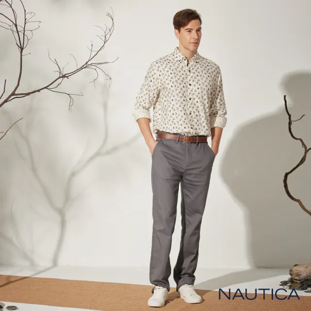 【NAUTICA】男裝   美式休閒素面長褲(深灰)