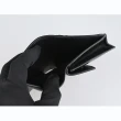 【Balenciaga 巴黎世家】BALENCIAGA  LE CAGOLE精緻鋼印LOGO小羊皮翻蓋6卡壓釦式零錢短夾(黑)