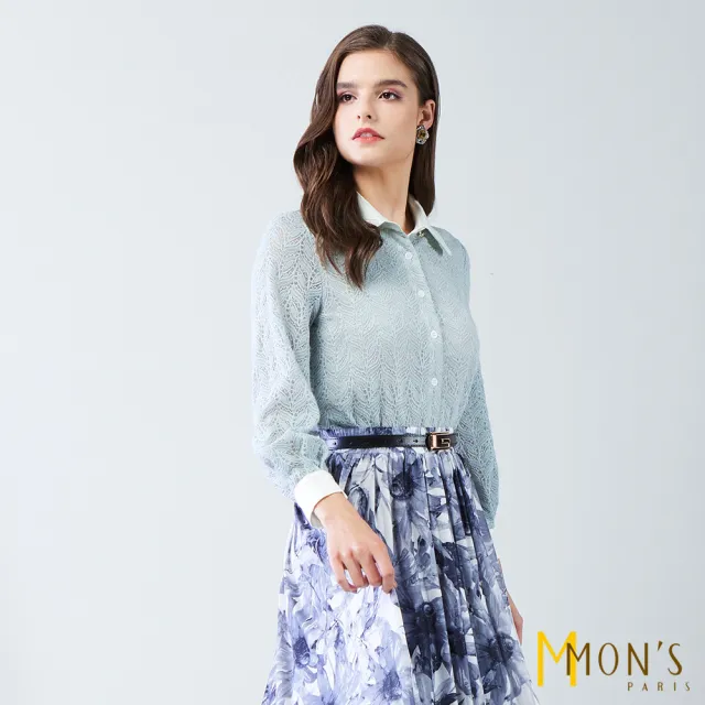 【MON’S】小香蕾絲名品織紋襯衫