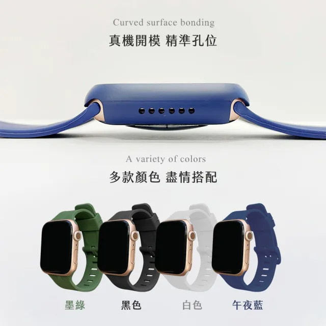 【Timo】Apple Watch 42/44/45/49mm 通用風尚直紋矽膠錶帶
