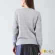 【MON’S】立體織紋圓領珠飾羊毛上衣(2色任選)