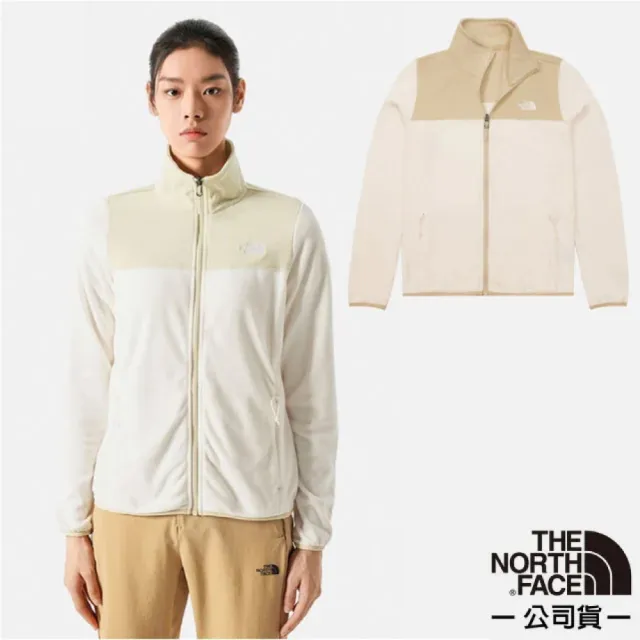 【The North Face】女 款 Polartec 立領抗污抗臭保暖抓絨外套.夾克(81SR-4U0 白色)